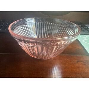 Vintage Pink Depression Glass Ribbed High Side Cereal Bowl 5 1/4" diameter